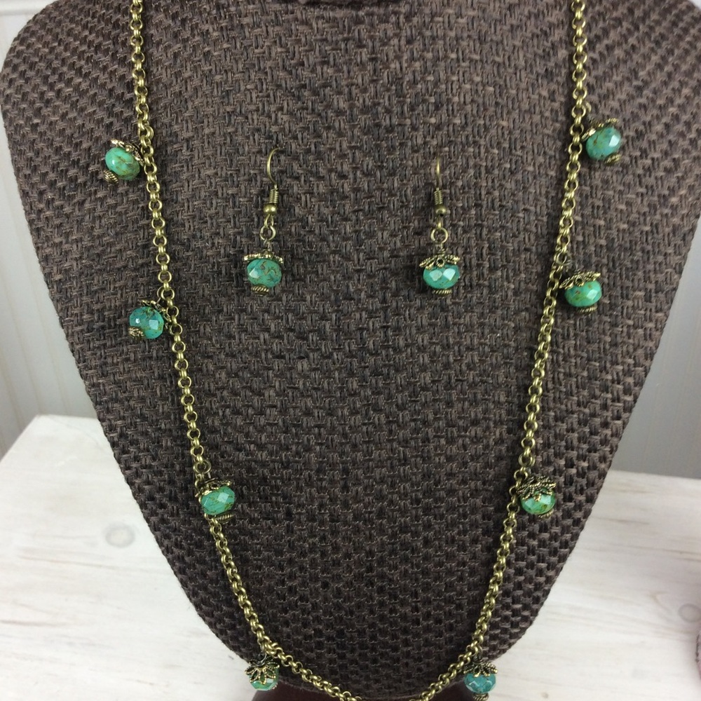 Antique Bronze Necklace and Earrings